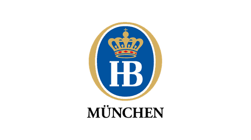 Hofbräuhaus München Logo mit goldener Krone über den Buchstaben HB auf blauem Hintergrund