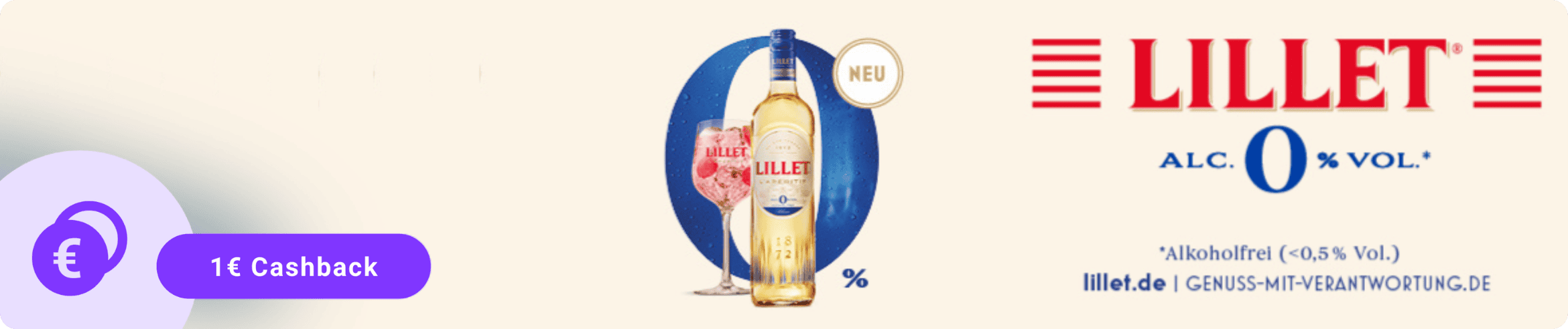 Lillet alkoholfrei mit 1 € Cashback – Aperitif mit 0 % Vol. Alkohol