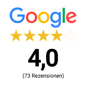 Google-Bewertung mit 4,0 von 5 Sternen aus 73 Rezensionen