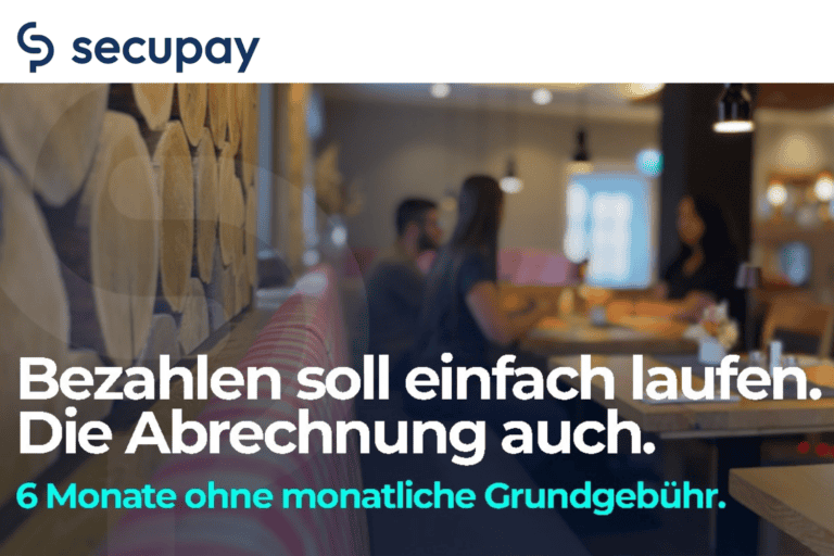 Secupay Bezahllösung für Gastronomie mit sechs Monaten ohne Grundgebühr